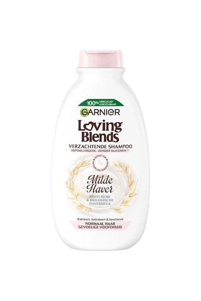 Garnier Loving Blends Shampoo, Rice Cream and Oat Milk, Normal Hair, Sensitive Scalp, Hypoallergenic