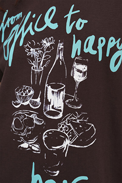 Addax Μπλουζάκι με στάμπα Crew Neck P10505