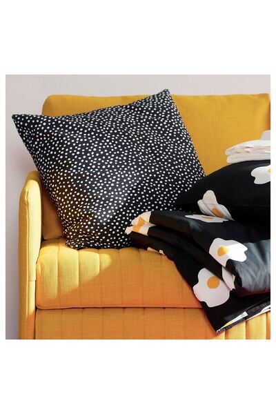 IKEA κάλυμμα μαξιλαριού, ασπρόμαυρο με κουκκίδες, 50x50 cm