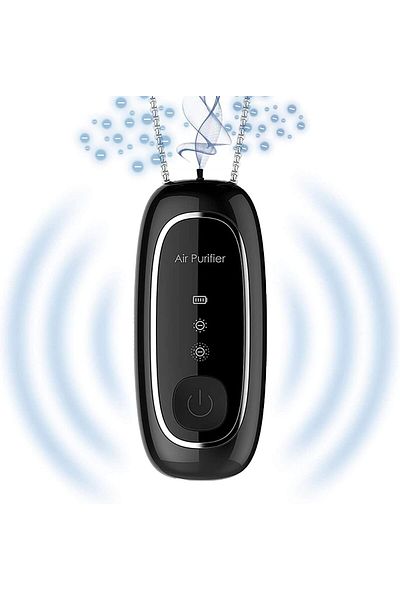 COOYA Wearable Air Purifier,Personal Necklace Air Freshener,with 2 Gears of Negative Ions Generator,Black
