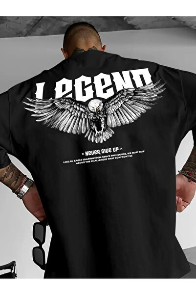 ACTIVE MODA -Legend Printed Cotton Oversize Men's Tshirt Large Size