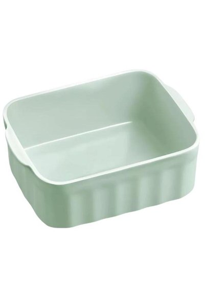 BUYDEEM Recipient ceramic pentru alimente CT1006-CG, 810 ml, 17x20,5 cm, până la 230°C, potrivit pentru cuptorul cu microunde, verde