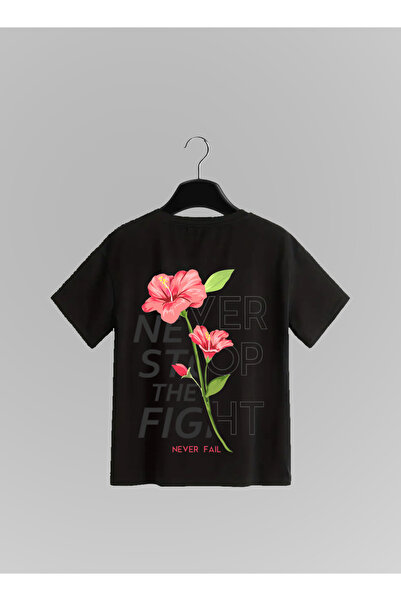haha Tricou cu imprimeu pe spate Never Stop The Fight pentru femei
