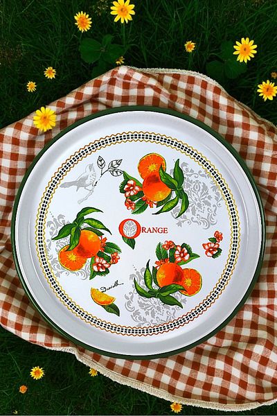 İnci Emaye 32 No 32 Cm Presentation Tray Coffee Tray Tea Tray Gift Dowry TrayServing Plate Tray