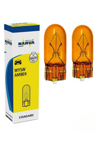 Narva 12V T10 5W Dipsiz Sarı (Amber) Park Pozisyon Ampülü 2 Adet