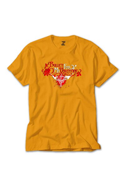 CrowsGate Μπλουζάκι Bullet Gor My Valentine Skull Classic Πολύχρωμο Κίτρινο Χ...