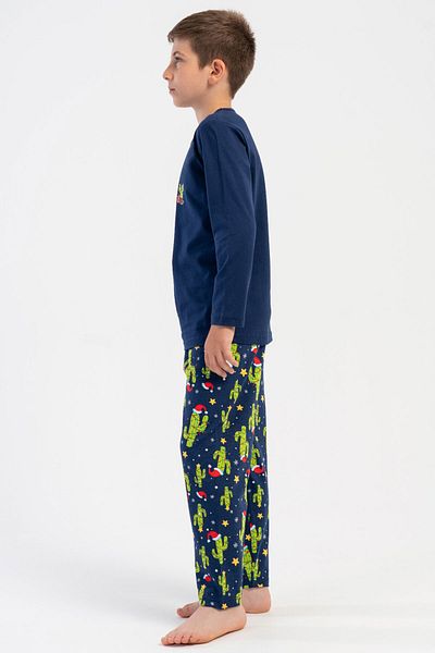 VİENETTA Cotton Boy's Long Sleeve Pajama Set (5-6/13-14), 503276