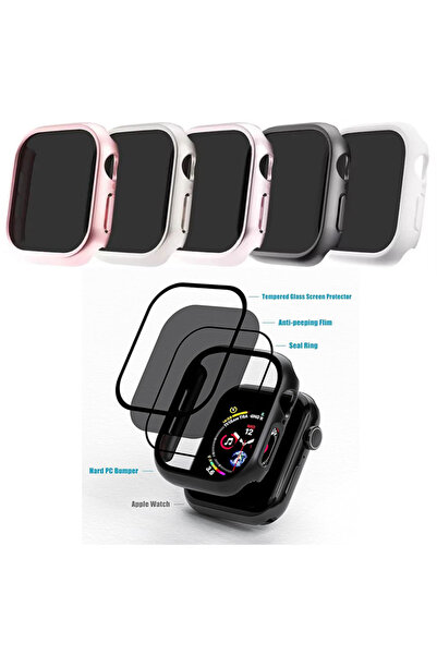 REDz Accessories Privacy Case for Apple Watch, Hard Bumper, Glass Cover, Starlight - 46mm Series 10