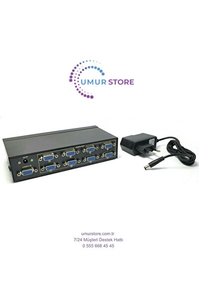 Herz 8 Port VGA Splitter 8 Port VGA Çoğaltıcı 200 Mhz 8 Port VGA Splitter