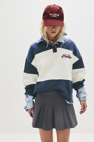 Pull & Bear Pileli mini şort etek