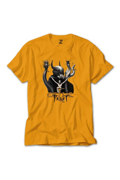 Generic Brand Celtic Frost To Mega Therion Šarena Majica Žute Boje Veličina 5XL
