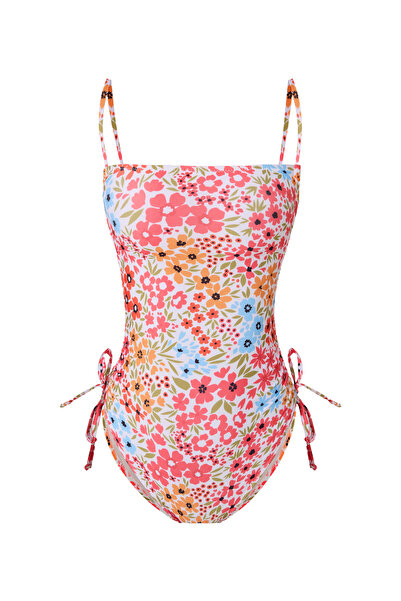 Paragon Çiçek Desenli Büzgü Detaylı Askılı Brazilian Mayo