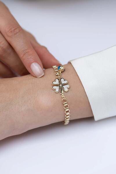 CETAŞ İnci Yonca 14 Ayar Altın Bileklik