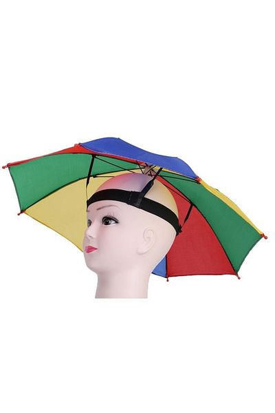 SDX Market Mini multi-colored umbrella with head attachment, rain or sun protection