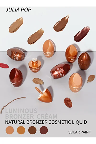 JULIA POP Face Contour Cream, Natural Matte Waterproof Luminous Bronzer Cream, Face Contour Illuminator Makeup