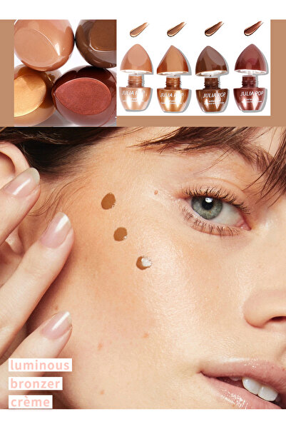 JULIA POP Face Contour Cream, Natural Matte Waterproof Luminous Bronzer Cream, Face Contour Illuminator Makeup