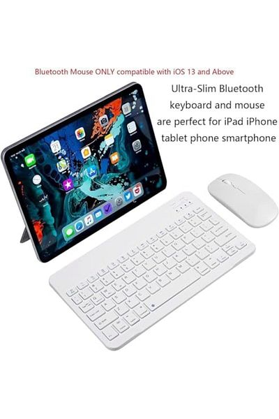 Shopi Ultra-Slim Bluetooth Keyboard and Mouse Combo Rechargeable Portable Wireless Keyboard Mouse Set