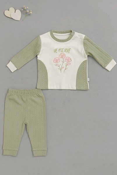 iklimix Floral Patterned Cotton Pajama Set