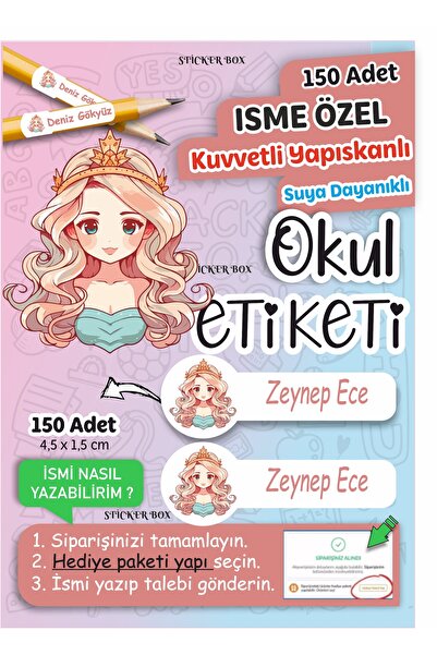 Think And Print Okul Etiketi Kalem Defter Etiketi Özel Isim Yazılabilen Etike...