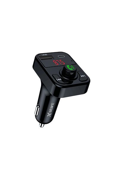REDz Accessories Auto FM Modulator, X-Start CC123, Bluetooth 5.0, Dual USB (USB-A + Type-C), Fast Charging