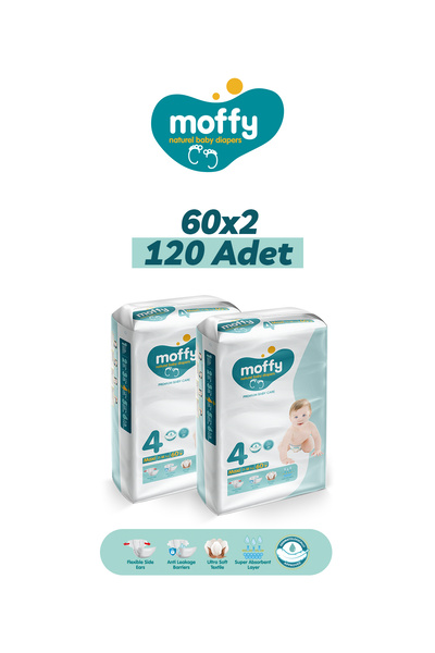 Moffy Jumbo Maxi No 4 Bebek Bezi (60 x 2) 120 Adet