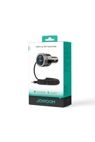 REDz Accessories Joyroom JR-CCB02 Car Modulator, 60W, Bluetooth 5.3, USB-C PD + USB-A QC 3.0 Fast Charging