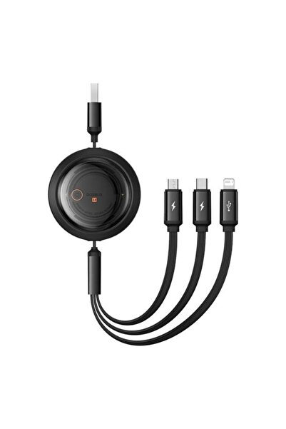 Baseus Кабел за захранване и данни Free2Draw, 100 W, 1.1 м, прибиращ се, USB ...