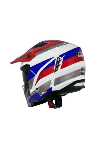Sway X1-X Seul Track Modüler Full Face Çene Sökülebilen Motosiklet Kaskı Beyaz Kırmızı