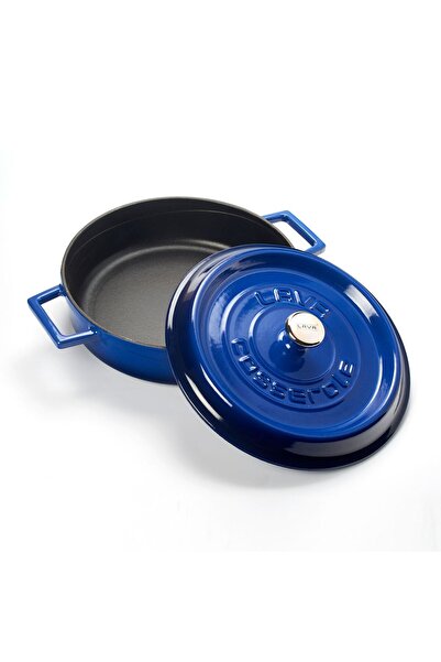 Lava Trendy Multi-Purpose Cast Iron Shallow Pot Diameter 24 cm-Blue