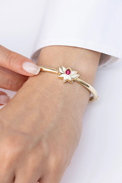 CETAŞ Lotus Işıltısı 14 Ayar Altın Kelepçe