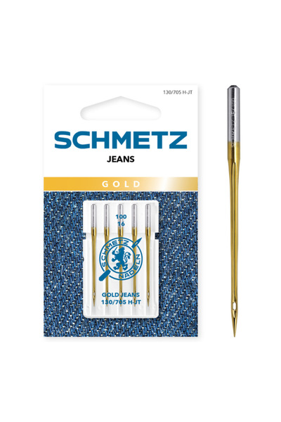 SCHMETZ Set 5 ace de cusut, Gold Jeans, finețe 100, 130/705 H-JT VES