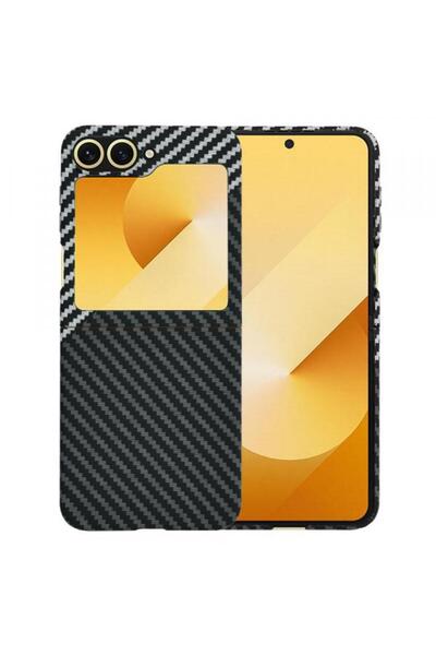 Techsuit Carcasă Carbonite FiberShell pentru Samsung Galaxy Z Flip 6 F741, Gri