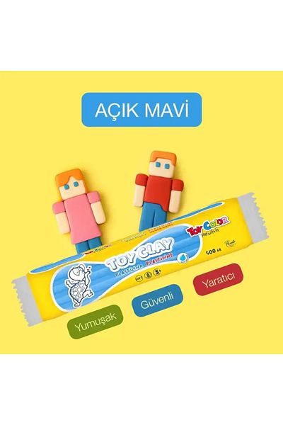 Toy Color Plasticine Non-Drying and Gluten-Free Play Dough 500 Gr Light Blue 1009.015
