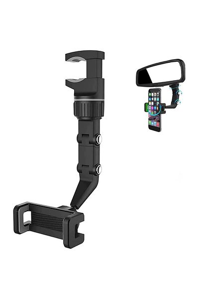 FOXMAG24 Car phone holder, with rearview mirror mount, 360° rotation, easy to install