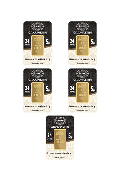 İar 25 GRAM 24 AYAR GRAMALTIN ( 5gr x 5 Adet )