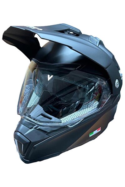 Sway X60 Solid Full Face Enduro Touring Adventure Kapalı Motosiklet Kaskı L Beden Siyah