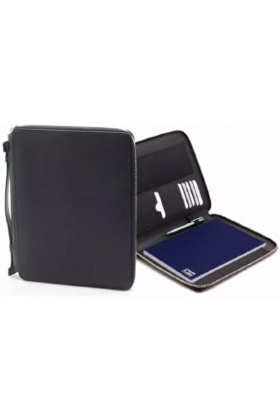 chase plus Leather Portfolio Padfolio with Zipper, Important File Document Organizer Case, Folders w