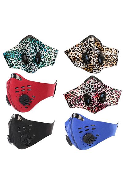HOPE R Set of 6 HOPE R masks, with valves and anti-pollution activated carbon filter, Family, reusable, for running
