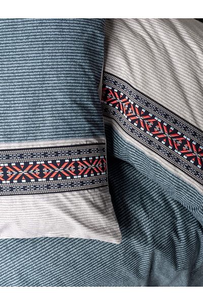 Cotton Box Folk Art Single Duvet Cover Set Polku Gray