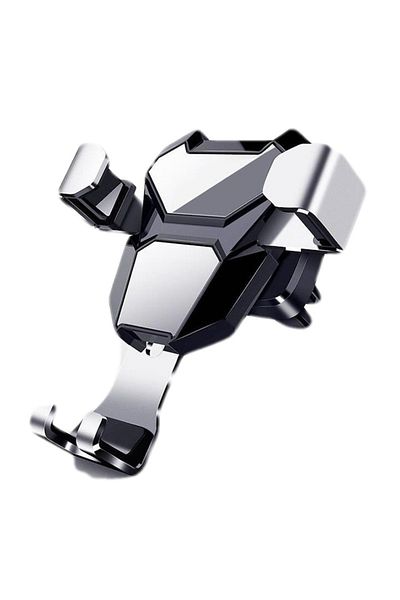 FOXMAG24 Universal car phone holder, 360° rotation, aluminum, 11.5×9.1 cm, silver/black
