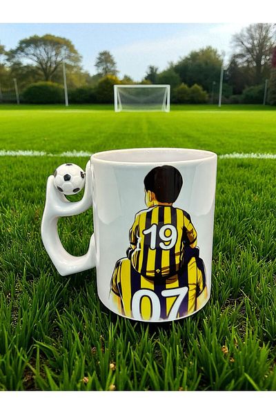 Marblestone Yellow Red Football Player Themed Trophy Cup – Special Design for Fans!