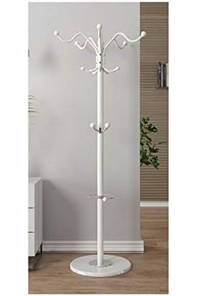 Generic Coat Stand, Metal Coat Rack Free Standing, 15 Hooks Heavy Duty Coat Stand Hanger Hall Umbrella Holde