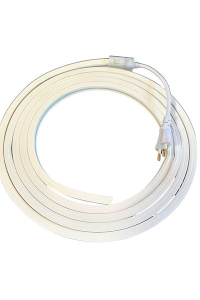 OEM Kit Furtun LED Neon Flex 10m, 220V, 10x10mm, 12W/m, IP65, Alb Neutru 4000K, Cablu alimentare inclus