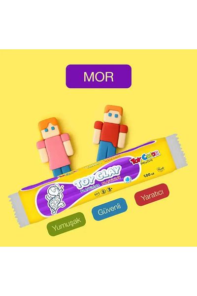 Toy Color Plasticine Non-Drying and Gluten-Free Play Dough 500 Gr Purple 1009.019
