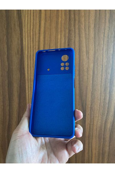 Newon Poco X4 Pro 5g Inner Velvet Premium Silicone Phone Case (Dark Blue)