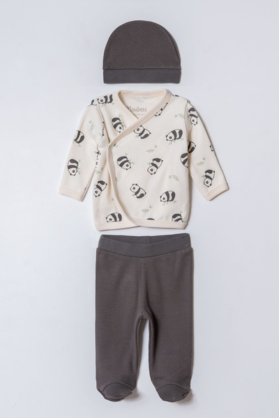 Minibess Girls & Boys Long Sleeve 3-Piece Bodysuit Set