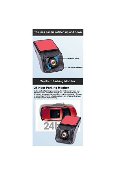 FOXMAG24 Cameră auto DVR ultracompactă, Full HD, pornire automată, USB 2.0, detectare mișcare, vedere nocturnă, 150°