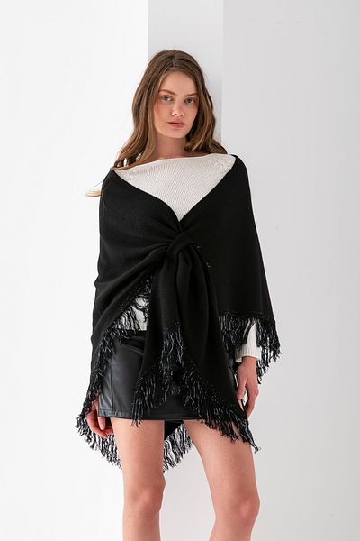 T Crazy T-Crazy Tassel Glittering Triangle Shoulder Wrap, Fashionable and Practical Knitwear Knitted Accessory, Triangle Draping Shoulder Wrap