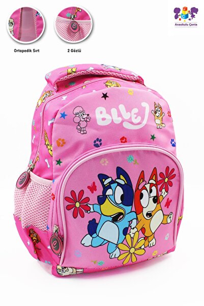 Mashotrend 2 Gözlü Bluey Anaokulu Çantası - Kız Çocuk Çanta Kreş Çantası - Bl...