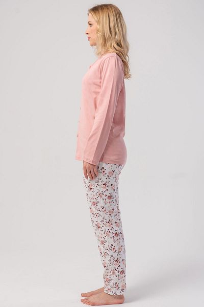 VİENETTA Women's Cotton All Button Long Sleeve Pajamas Suit , 503153